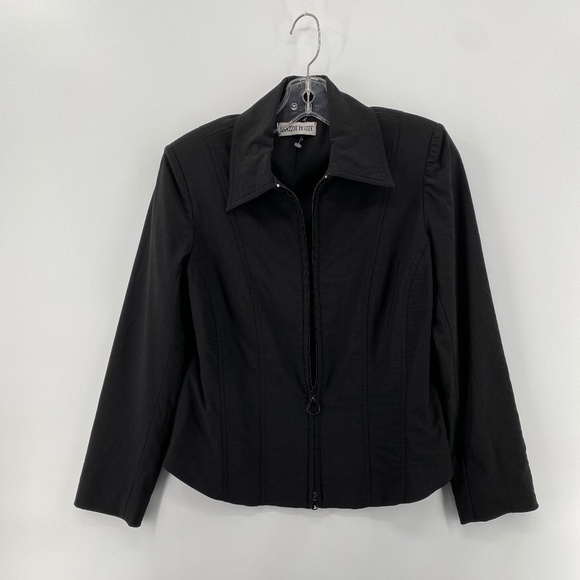 Snazzie Jacket Women's Small Petite Black Full Zip Long Sleeve Blazer Office - Picture 12 of 13